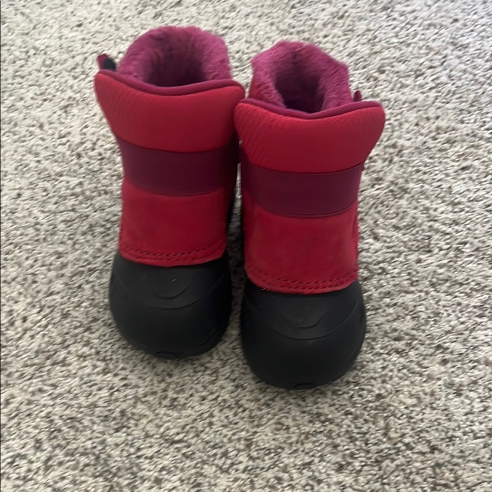 North Face Pink and Black Winter Boots Toddler size 8